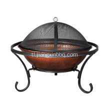 26&quot; Round Porcelain Wood Burning Fire Pit